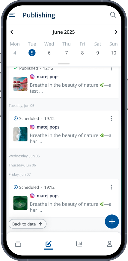 Publishing schedule in Engage PWA