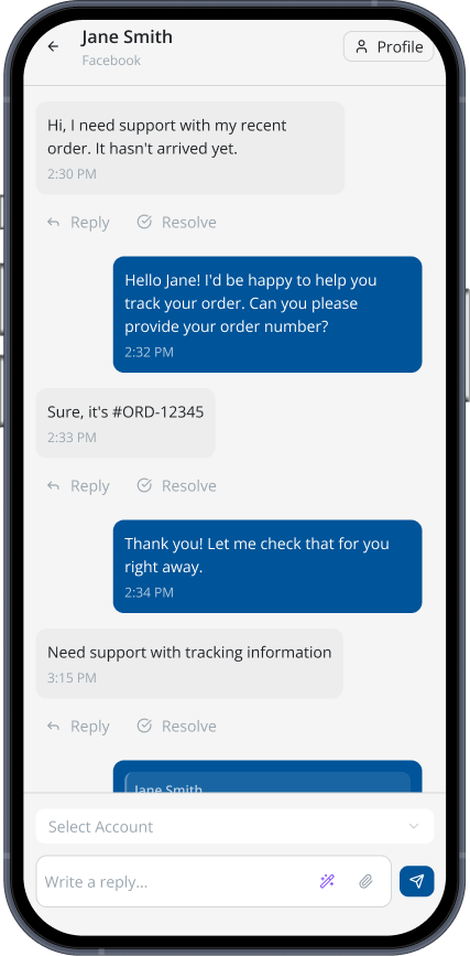 Streams client conversation in Engage PWA
